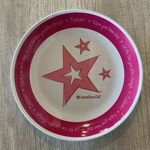 American‎ Girl Dinner Plate Pink White 10 inch